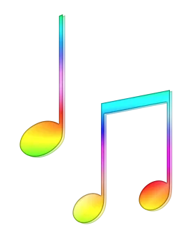 Colorful Rainbow Musical Notes Clipart: Melodic Spectrum of Artistic Expression
