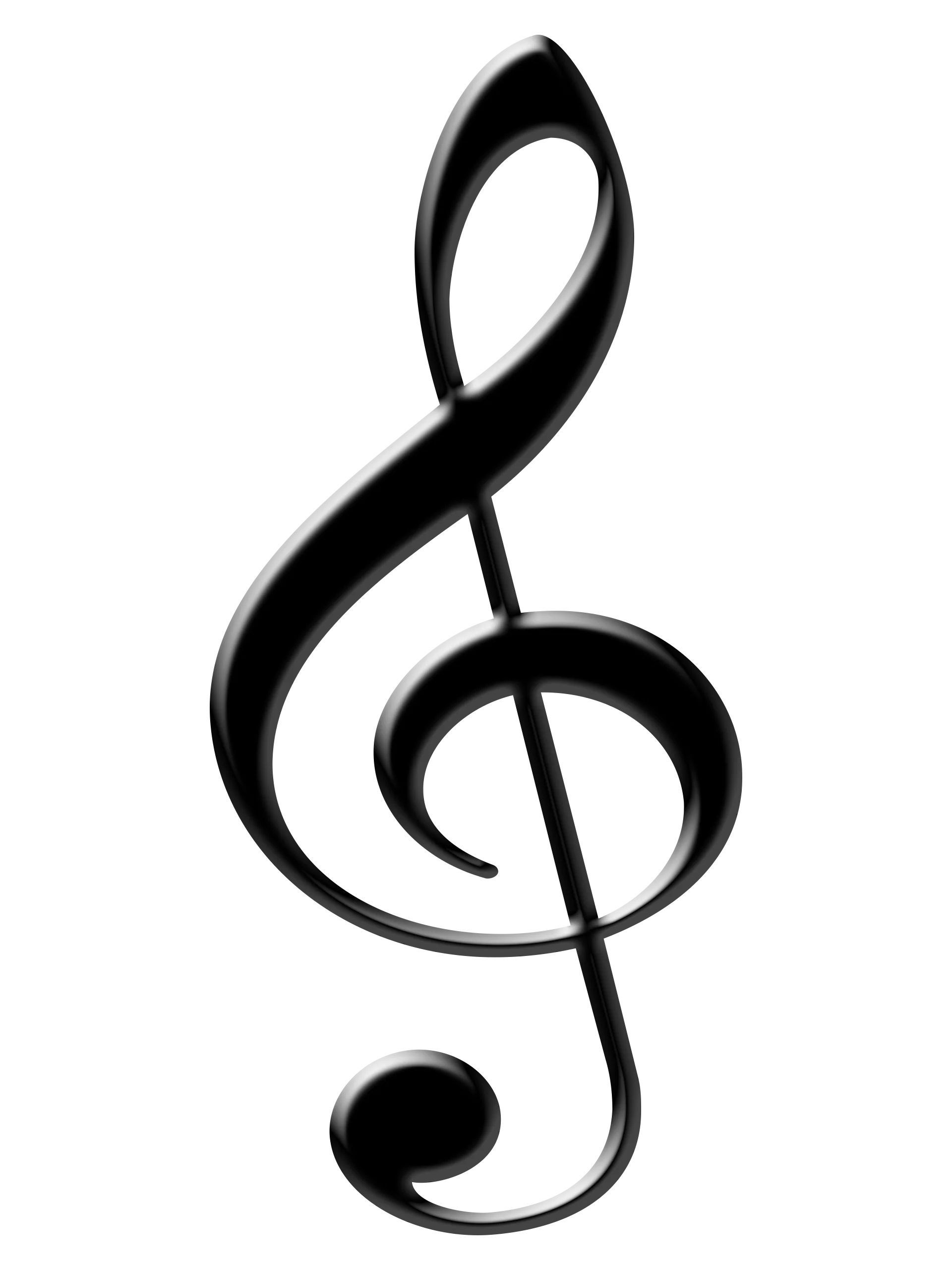 Elegant Black and White Treble Clef Musical Symbol Clipart Design