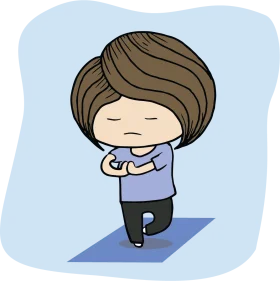 Melancholic Morning Blues: A Tender Clipart Illustration of Emotional Solitude