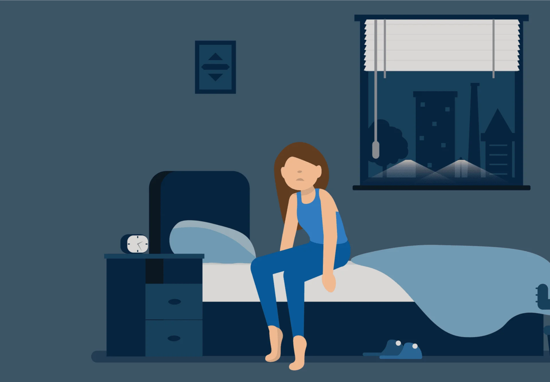 Melancholy Morning: A Lonely Figure's Emotional Clipart Illustration of Solitude