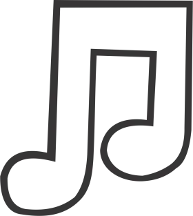 Minimalist Black and White Musical Note Clipart Design with Simple Lines