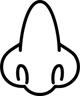 Minimalist Black and White Simple Nose Clipart Design with Curved Lines