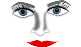 Minimalist Facial Features Clipart Illustration: Eyes, Nose, and Lips Design