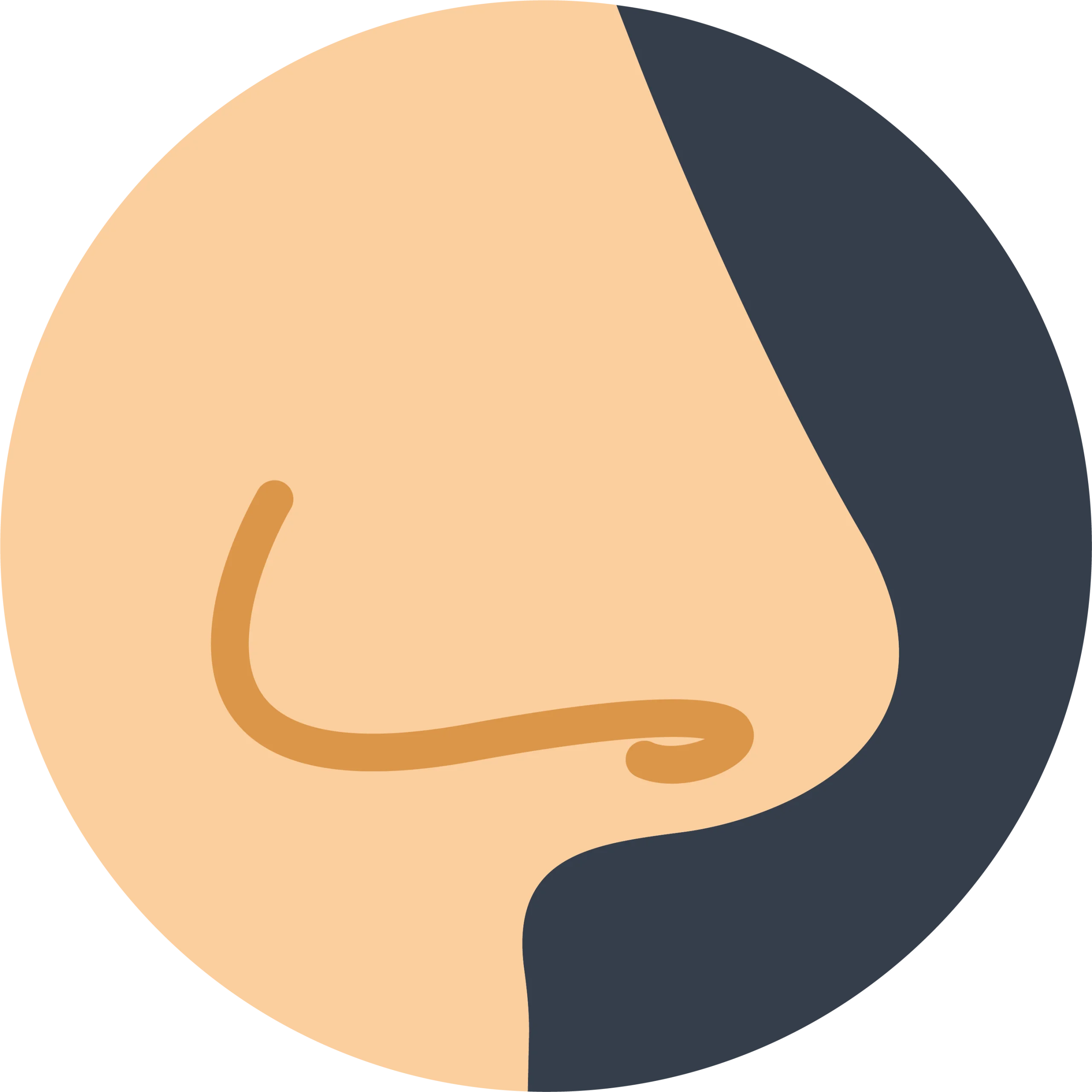 Minimalist Human Nose Profile Clipart Design with Soft Color Palette