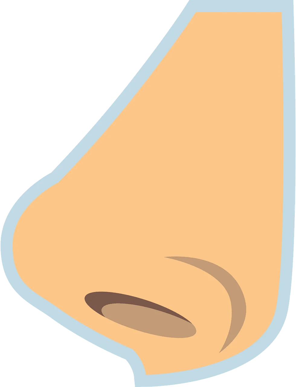 Minimalist Human Nose Side Profile Clipart Illustration in Soft Pastel Colors