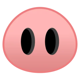 Minimalist Pink Cartoon Nose Clipart with Soft Rounded Design