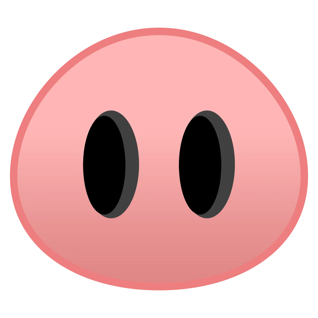 Minimalist Pink Cartoon Nose Clipart with Soft Rounded Design