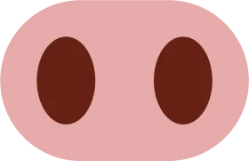 Minimalist Pink Pig Nose Clipart with Rounded Oval Nostril Design