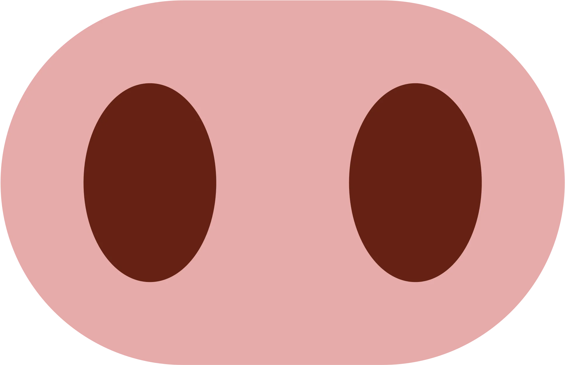 Minimalist Pink Pig Nose Clipart with Rounded Oval Nostril Design