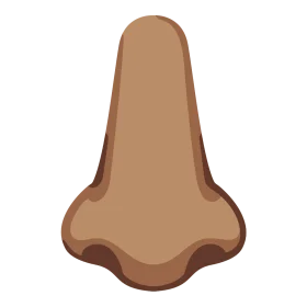 Minimalist Skin-Toned Human Nose Clipart Illustration with Subtle Shading