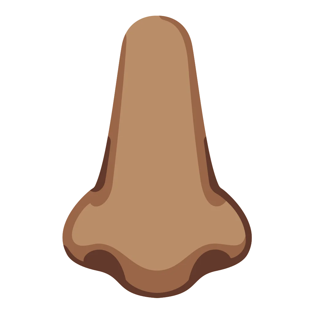 Minimalist Skin-Toned Human Nose Clipart Illustration with Subtle Shading