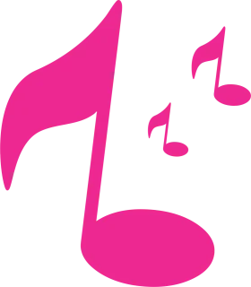 Playful Pink Musical Note Clipart Symbolizing Melodic Harmony and Rhythm