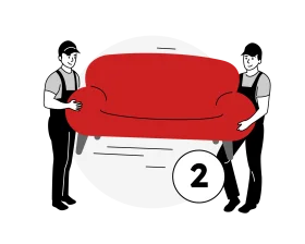 Professional Furniture Movers Clipart Illustration of Two Workers Carrying Sofa