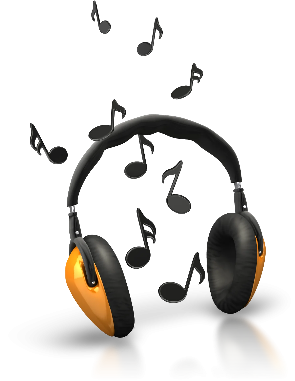 Rhythmic Harmony: Dynamic Musical Headphones Clipart with Floating Notes