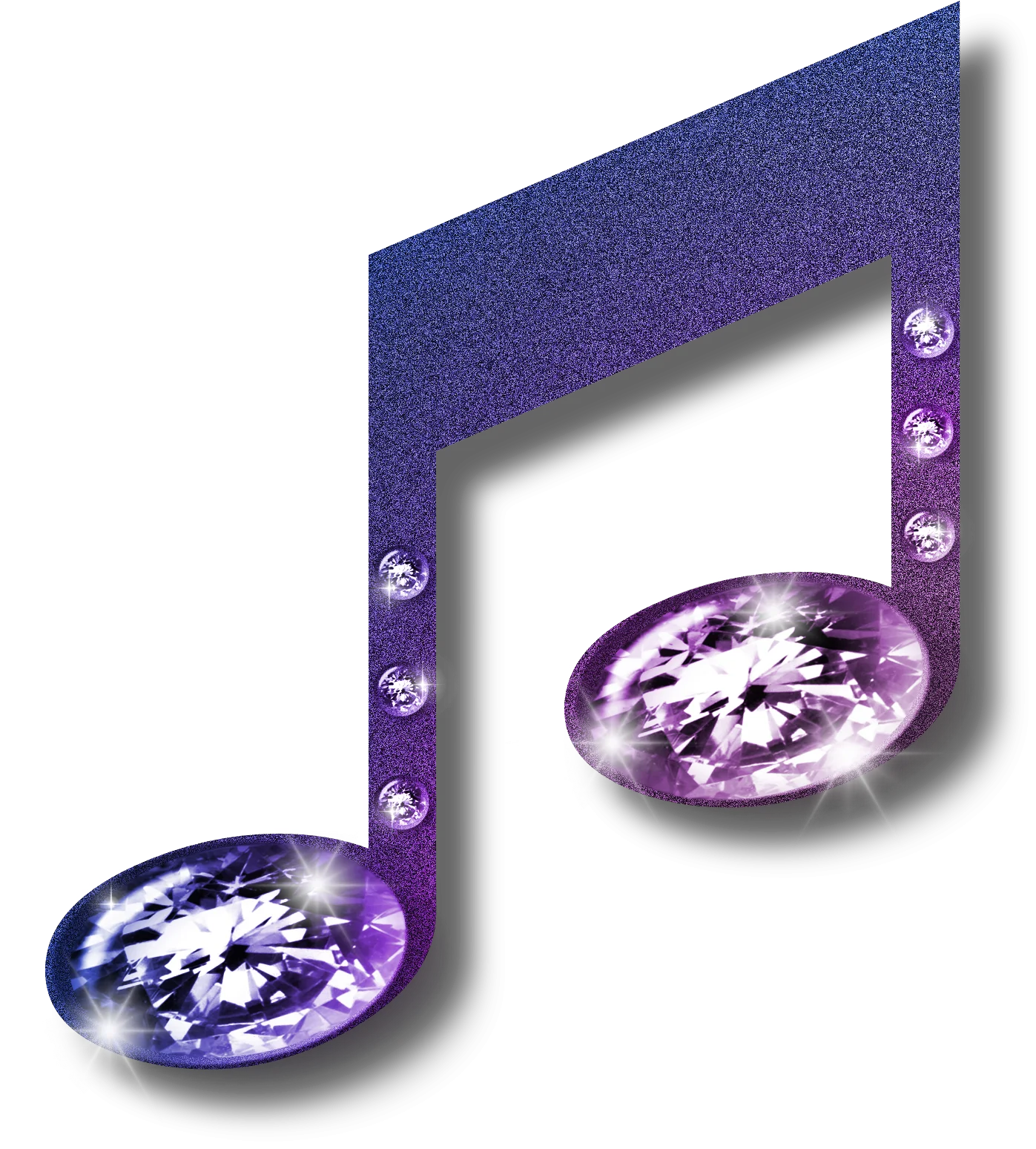 Sparkling Melodic Gemstone Music Note Clipart with Crystalline Elegance