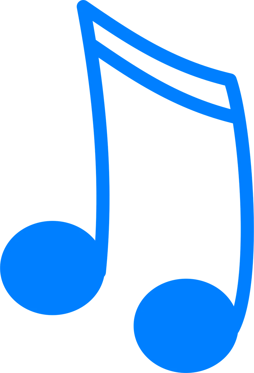 Stylish Blue Musical Note Clipart - Rhythmic Artistic Melody Symbol Design