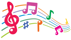 Whimsical Colorful Musical Notes and Symbols Melody Clipart Design