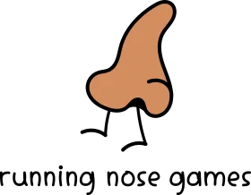 Whimsical Running Nose Clipart with Stick Figure Legs and Playful Design