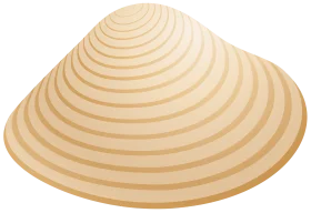 Elegant Conical Seashell Clipart with Smooth Concentric Rings and Soft Beige Tones