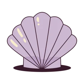 Elegant Lavender Seashell Clipart with Soft Pastel Radial Design and Delicate Highlights