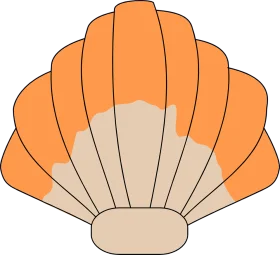 Elegant Orange and Tan Seashell Clipart Design with Soft Gradient Colors