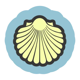 Elegant Pastel Yellow Seashell Clipart with Soft Blue Background Design