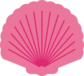 Elegant Pink Scallop Shell Silhouette Graphic Clipart Design Element