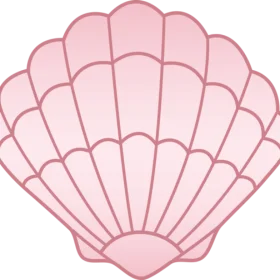 Elegant Pink Seashell Clipart: Delicate Scallop Shell Graphic Design Element