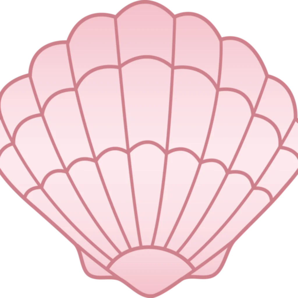 Elegant Pink Seashell Clipart: Delicate Scallop Shell Graphic Design Element