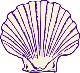 Elegant Purple and Cream Seashell Clipart - Vintage Nautical Design Illustration