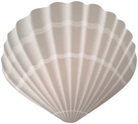 Elegant Seashell Clipart: Soft Ivory Scallop Shell Vector Graphic Design Element
