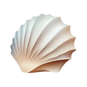 Elegant Seashell Clipart with Soft Gradient and Sculptural Pleated Design