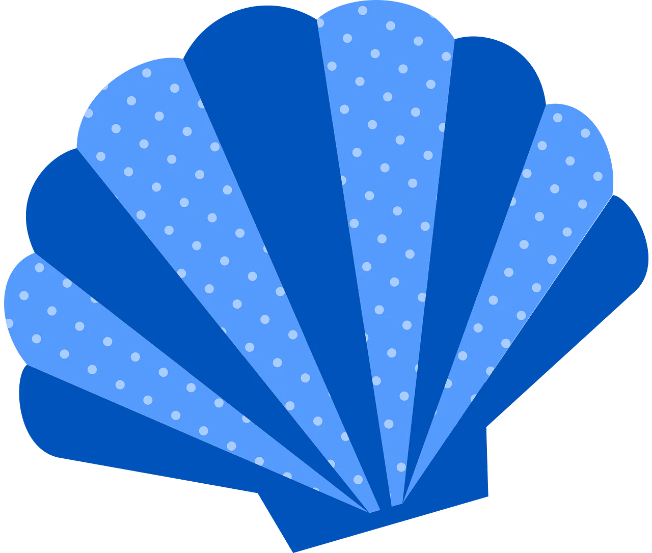 Ocean's Treasure: Stylish Blue Polka Dot Seashell Clipart Design Element