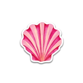 Radiant Pink Seashell Clipart: Elegant Marine Graphic Design Element