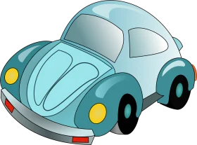 Adorable Vintage Volkswagen Beetle Car Cartoon Clipart Illustration