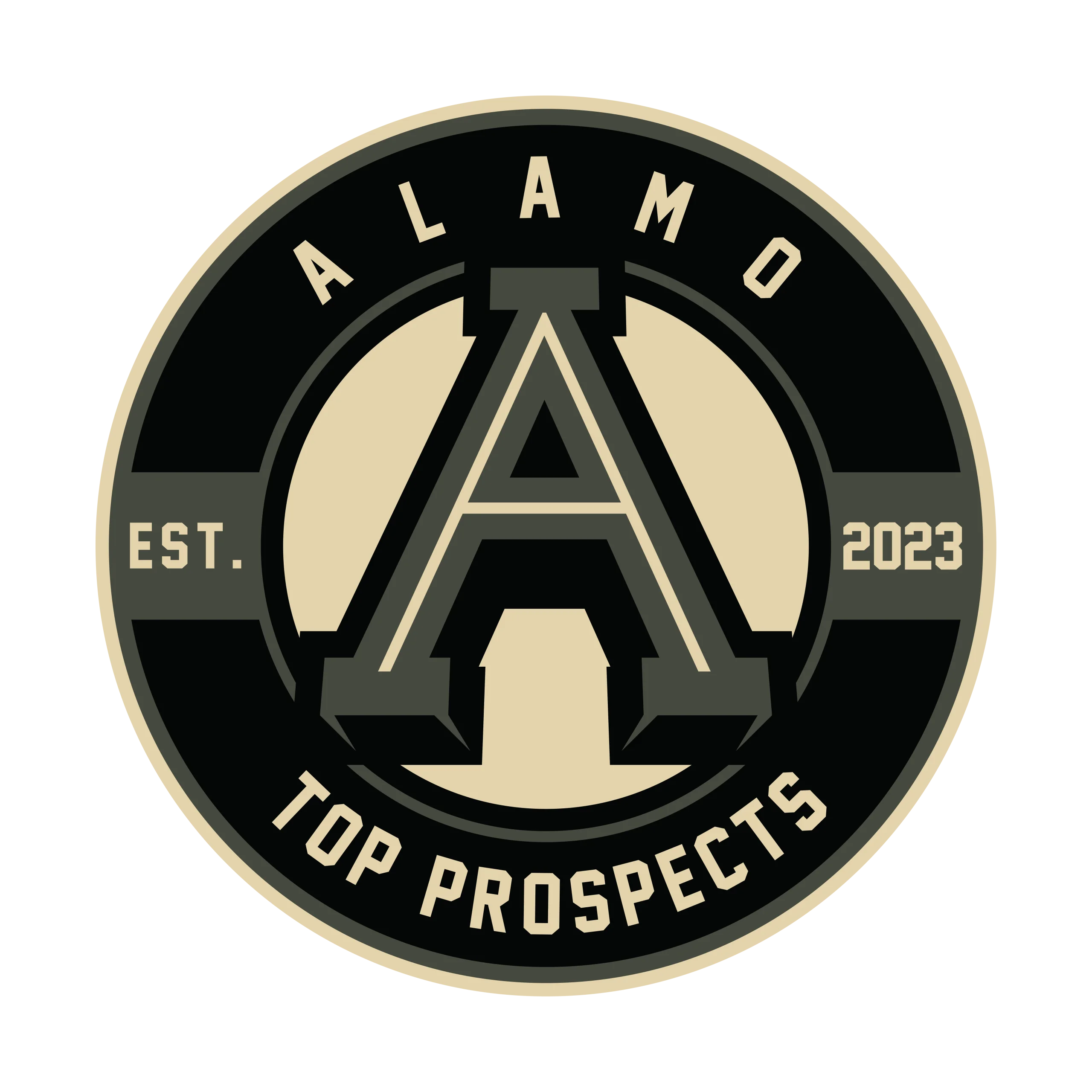 Alamo Top Prospects Monochromatic Professional Emblem Clipart Design 2023