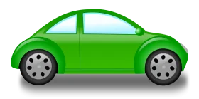 Bright Green Compact Car Clipart Illustration with Rounded Design