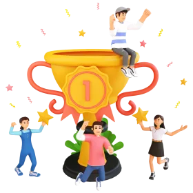 Champion Success: Celebrating Top Performers Achievement Clipart Illustration