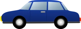Classic Blue Sedan Silhouette Minimalist Car Clipart Illustration