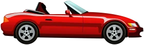Classic Red Convertible Sports Car Sleek Side-View Automotive Clipart Design