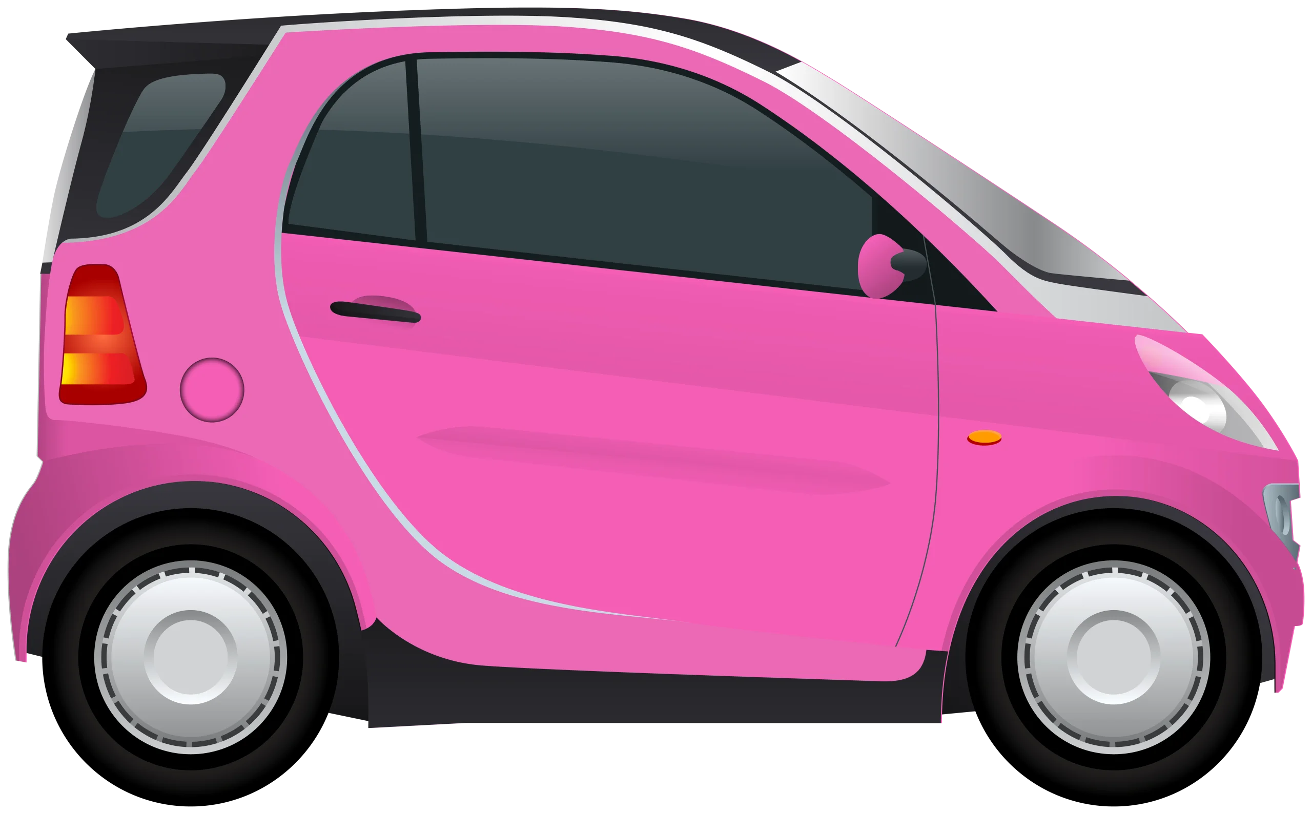 Compact Pink Smart Fortwo Clipart Illustration for Urban Mobility Design