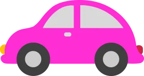 Cute Pink Beetle-Style Compact Car Cartoon Clipart Design for Kids