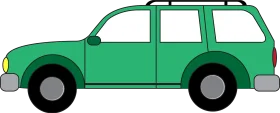 Emerald Green SUV Clipart: Simple and Stylish Vehicle Illustration