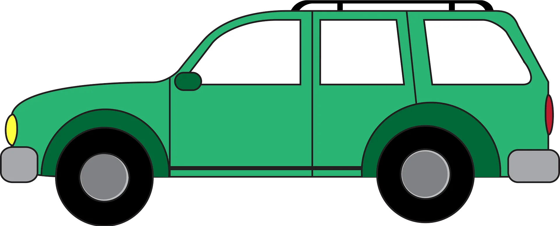 Emerald Green SUV Clipart: Simple and Stylish Vehicle Illustration