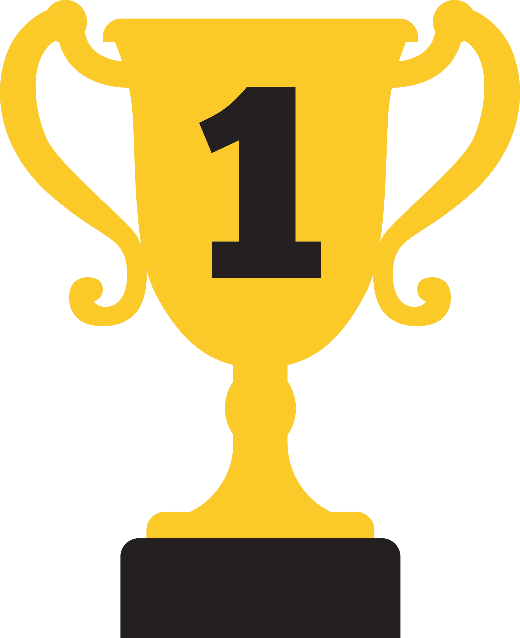Golden Champions Trophy Clipart Symbolizing First Place Achievement