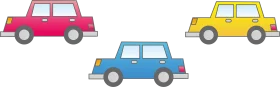 Simple Geometric Cars Clipart Collection: Three Stylized Vehicle Illustrations