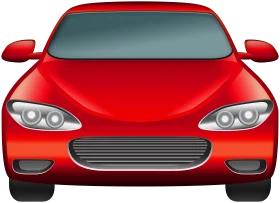 Sleek Red Sports Car Front View Realistic Automotive Clipart Design