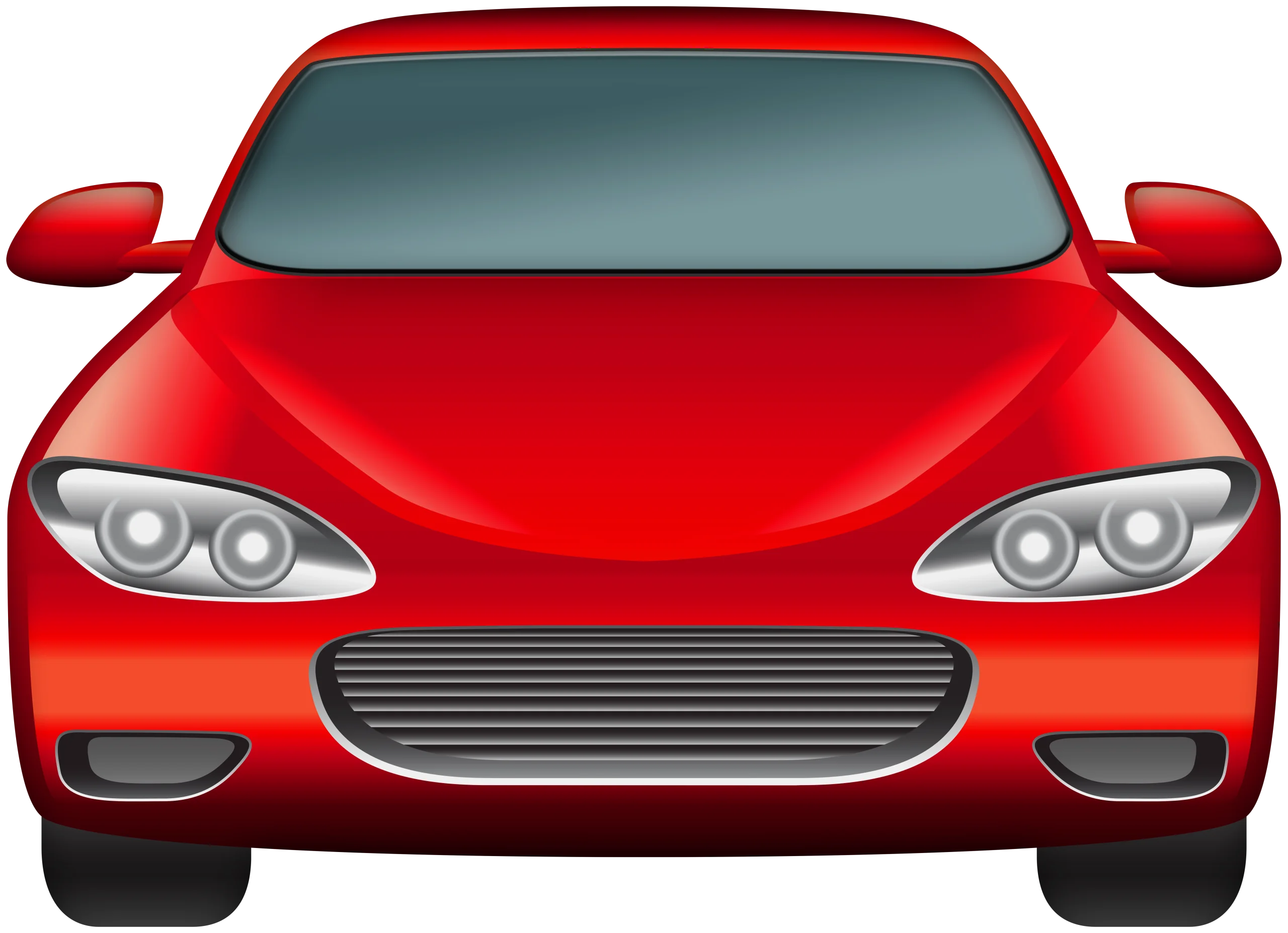 Sleek Red Sports Car Front View Realistic Automotive Clipart Design