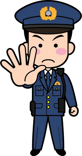 Cartoon Police Officer Clipart Illustration Showing Stop Gesture
