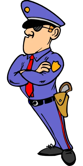 Confident Cartoon Police Officer Clipart with Classic Uniform Design
